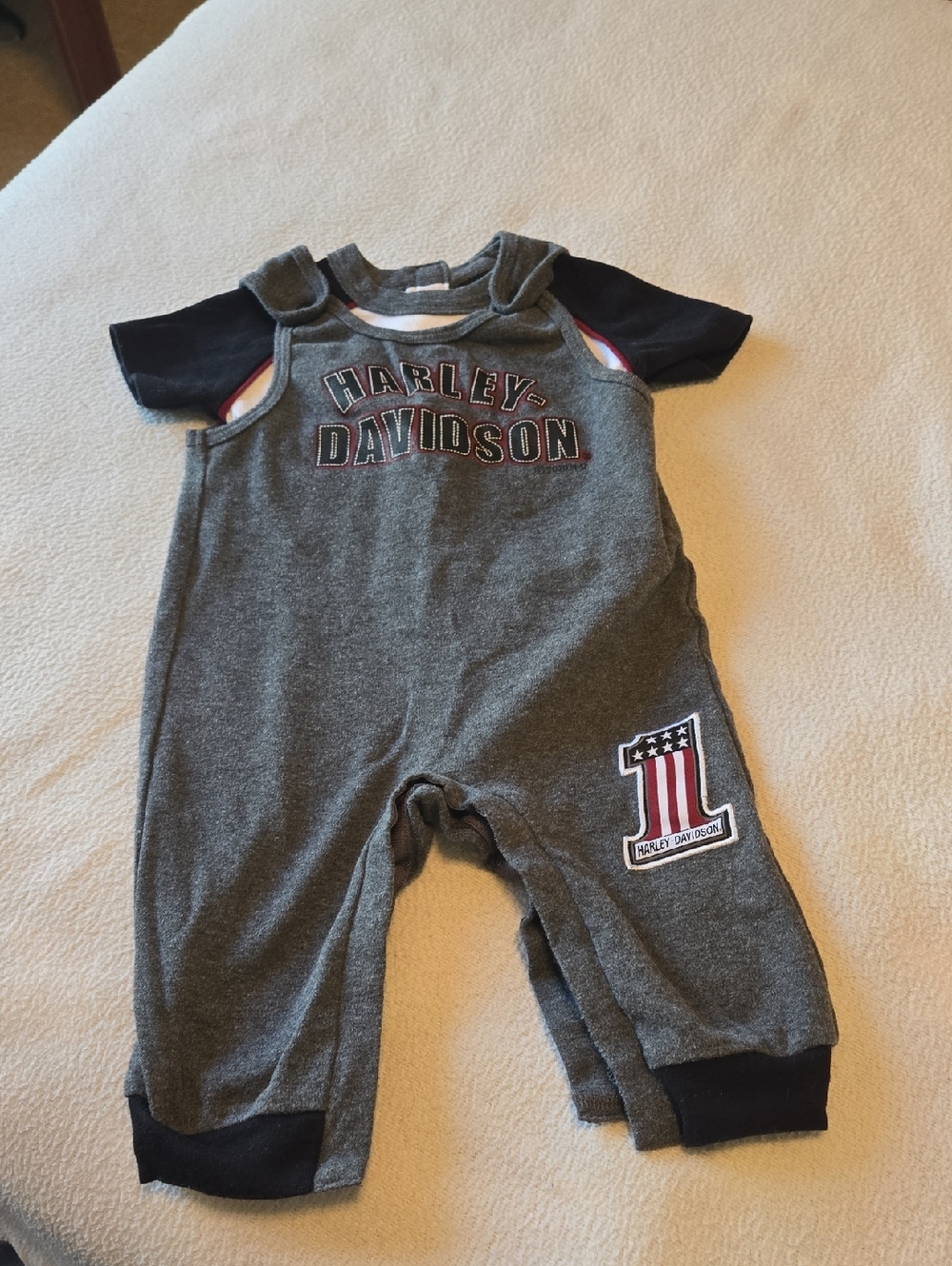 Harley-Davidson Gray and Black  Romper Set